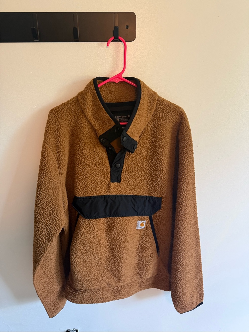 Carhartt Kids' Brown Sherpa Pullover with Black Trim
